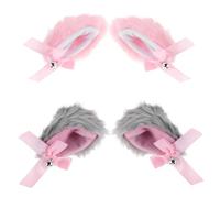 YARNOW 4pcs Anime Party Hair Clip Cat Ears for Halloween Masquerade Cute Cosplay Props Bells for Kitten Ears DIY and Fancy Dress
