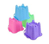 YARNOW 4pcs Beach Sand Buckets Lightweight Plastic Sandcastle Building for Outdoor Summer Play Safe Childrens Sand