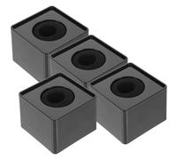 YARNOW 4Pcs Black Square Interview Microphone Logo Cubes with Mic Holder Covers for Wireless Mic Flag Stations, Microphone Prop Accessories for TV Broadcast and Speech Events