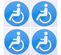 YARNOW 4pcs Blue Pvc Disabled Wheelchair Symbol Decals Stickers 5.12inch Enhances Accessibility Communicates Disability Access Information for Trucks and Property