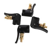 YARNOW 4Pcs Brass Clip-On Tire Pump Chuck Adapter with Screw Thread and Air Release Function, Inflation Connector for Car, Bike, and Motorcycle Tires, Automotive Valve Inflator Attachment