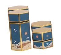 YARNOW 4pcs Chinese-Style Tobacco Cans Metal Tins Vintage Cigarette Case Portable Storage Boxes for Travel Office Men Small Tinplate Canisters Airtight