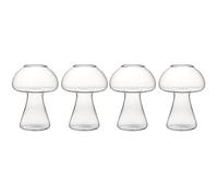 YARNOW 4PCS Creative Mushroom Cocktail Glasses Clear Glass Cocktail Cups Transparent Martini Wine Glasses for Home Bar Restaurant