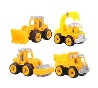 YARNOW 4pcs DIY Dismantling Engineering Car Creative Assembling Excavator Model Fun Educational Auto for Random Style Enhances Hand Eye Coordination and Flexibility