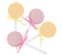 YARNOW 4pcs Double Sided Lollipop Shaped Pumice Stone Foot Scrubber for Callus Removal and Dead Skin Exfoliation Ergonomic Grip Material Portable Pedicure Tool for Travel and Home Use