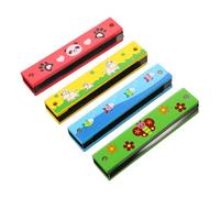 YARNOW 4pcs Educational Musical Instruments Set Boys and Girls Harmonica Toy Wooden Mouth Organ for Early Music Learning for Preschoolers