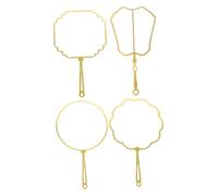 YARNOW 4pcs Elegant Fan Shaped Metal Bookmarks for Book Lovers, DIY Assembly with Polished Finish, Golden Hollow Fan Outline Bookmarks for Book Reading and Creative Projects