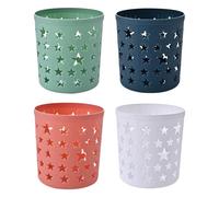 YARNOW 4pcs Five-pointed Star Hollowed Storage Buckets Multi-color Plastic Pen Holders with Compartments for Desk Organization for Home Office Students and Study