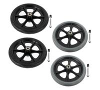 YARNOW 4pcs Front Wheelchair Wheel Replacement Anti-Slip Solid Caster Rollers for Walkers and Strollers Wheelchair Front Wheels for Mobility Repair and Easy Assembly