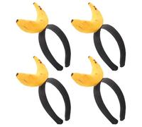YARNOW 4pcs Funny Banana Crab Headband with Comfort Fit and Safe Structure, Pvc Plastic Fruit Costume Hair Accessories for Cosplay and Group Family Events