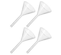 YARNOW 4pcs Glass Funnel for Kerosene Lamp Refilling Narrow Spout Glass Funnel Stem Preventing Spills and Waste for Indoor and Outdoor Emergency Lamp Oil Refills