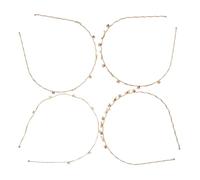 YARNOW 4pcs Golden Alloy Hair Bands for Women with Crystal Tiara Crown Design, Versatile Use and Quick Hair Fix, Stylish Headbands for Everyday Use and Sports