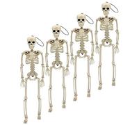 YARNOW 4Pcs Halloween Skeleton Pendants Realistic Haunted House Decor Spooky Hanging Skeleton Props for Halloween Parties Graveyard Scenes