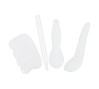 YARNOW 4Pcs Jade Gua Sha Board Smooth Body Scraping Massage Tool Facial Therapy Relief for Tense Muscles Creative Shapes for Easy Grip Suitable for Personal and