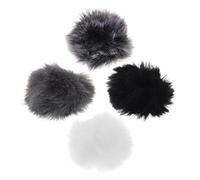 YARNOW 4pcs Lavalier Microphone Wind Cover Furry Windscreen for Outdoor Use Noise Reduction Compatible with Various Lapel Models for Interviews Live Streaming