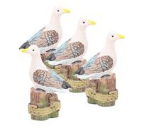 YARNOW 4pcs Little Seagull Ornament Miniature Bird Models Simulated Animal Resin Figurines Dollhouse Decor Garden Decoration for Photo Props Home Display