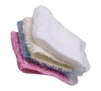 YARNOW 4pcs Miniature Bath Towels for Doll House Bathroom Accessories Realistic Cloth Hand Towels in White Beige Pink Blue DIY Decoration Props
