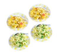 YARNOW 4pcs Miniature Fried Rice Model Set Realistic Fake Food Toys for Boys and Girls for Dollhouse Kitchen Decoration and Pretend Play