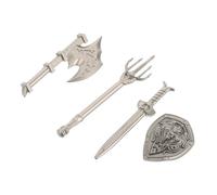 YARNOW 4pcs Miniature Play Swords and Shields Set for Boys War Action Figures Accessories Compatible with Building Blocks Creative DIY Set for Imaginative Play