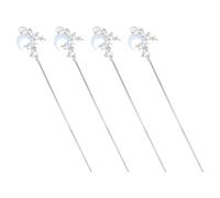 YARNOW 4pcs Moon Shaped Hair Pins for Women Vintage Chinese Hair Accessories Lightweight Metal and Crystal with Secure Hold for Wedding Ensembles and Casual Occasions