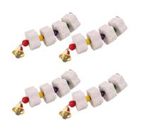 YARNOW 4pcs Parrot Beak Grinding Stone Chew with Colorful Beads and Bell Accessories, Small Animal Chewing for Birds, Chinchillas, and Squirrels, Bird Cage Hanging Molar Mineral Block