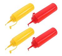 YARNOW 4Pcs Prank Ketchup and Mustard Squeeze Bottles Set - Fake Salad Dressing for Funny Party and Practical Jokes - Novelty Trick Squirt Bottles for April Fools and Halloween