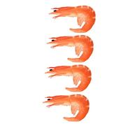 YARNOW 4pcs Realistic Fake Shrimp Model Lifelike Artificial Food Decoration for Homes Offices and Events Bright Color Shrimp Simulation Display Model