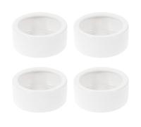 YARNOW 4pcs Reptile Feeding Dish: 2'' Ceramic Worm Feeder For Gecko Chameleon Lizard - Raised Edges Keep Live Mealworm Or Crickets Inside