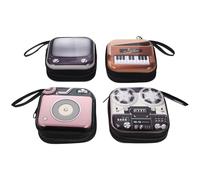 YARNOW 4pcs Retro Cartoon Tinplate Small Coin Purses with Lanyard Design, Portable Mini Change Bags that Keep Items Safe, Suitable for Bag or Backpack Use