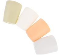 YARNOW 4pcs Reusable Plastic Tooth Rinsing Cups for Bathroom with Easy Cleaning Pp Material, Assorted Colours, Modern Minimalist Style Suitable for Outdoor and Office Use