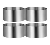 YARNOW 4pcs Round Cake Molds Cookie Cutters Stainless Steel Smooth Surface Anti-Rust Baking Tools for Kitchen Use