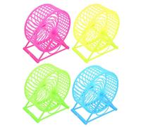 YARNOW 4pcs Silent Hamster Running Wheels Exercise with Stand Sturdy Plastic Small Animal Running Wheel for Gerbils the Cages Safe and Quiet Pet