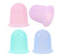 YARNOW 4pcs Silicone Cupping Cups for Face and Eye Massage, Portable Vacuum Face Cupping Tool with Easy Twist Design, for Personal Sports Needs and Travel Random Color
