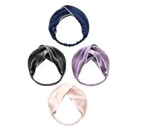 YARNOW 4pcs Silk Twisted Headbands for Women Wide-brimmed Design Elastic Hairbands Prevent Slippage Washable Hair Accessories Suitable for Outdoor Travel and Cycling Random Color