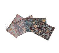 YARNOW 4pcs Small Coin Purse Set Cotton Cloth Wallets with Floral Prints Zipper Pouch for Women Tiny Change Organizer Everyday Carry in Black Blue Gray Beige