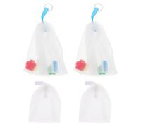 YARNOW 4pcs Soap Foaming Net for Face Cleansing with Skin Massage Function, Pe Material Foaming Bag Convenient for Hanging and Drying, Household Face Cleaning Tool