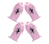 YARNOW 4pcs Soft Satin Ballet Shoe Bags Large Capacity Drawstring Dance Pouches for Women Elegant Storage for Practice and Performance Accessories