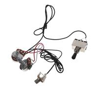 YARNOW 4pcs Style Electric Guitar Wiring Harness Kit Large Electronics 3-way Toggle Switch Chrome Volume Controller Knob for Guitar Replacement Part