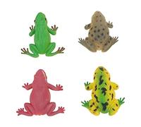 YARNOW 4Pcs Toad Prank for Adults Fun Squeeze Frog Models Plastic Lifelike Sounds Mixed Patterns for Parties Travel