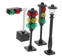 YARNOW 4pcs Traffic Light Playset Interactive Signal Lights for Early Learning DIY Miniature Traffic Signal for Preschoolers Imagination Creativity Boost