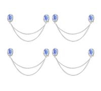 YARNOW 4pcs Vintage Rose Flower Shawl Chain Clips with Fabric Pin Brooches for Women, Jacket and Sweater Collar Accessories, Suitable for Scarf and Coat Decoration