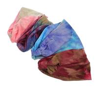 YARNOW 4pcs Wide Tie Dye Hairbands for Women, Elastic Fabric Sweat Absorbing Sports Headbands for Yoga, Running, Workout and Daily Use