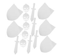 YARNOW 5 Sets DIY Knight Accessories Paintable Cardboard Shields Swords Masks for Birthday Parties Halloween Costumes and Creative Role Play Activities