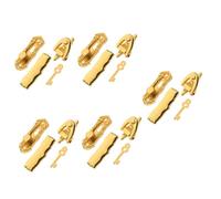 YARNOW 5 Sets Scale Miniature Door Lock and Key Set for Dollhouse Metal Tiny House Decoration Kit with Doorplate and Knocker Realistic Door Accessories for Crafts and Collectors