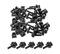 YARNOW 50pcs Cage Nuts and M5x25 Screws with Washers for Network and Server Cabinets, Metal Construction with Card Buckle Structure for Stable Mounting and Precise Alignment in Data
