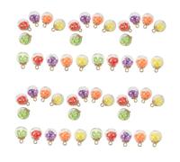 YARNOW 50pcs Glass Ball Bracelet Pendants with Colorful Fruit Slices High Transparency Jewelry Parts for DIY Earrings Necklaces Key Rings and Handmade Crafts