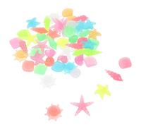 YARNOW 50pcs Glow Dark Pebbles Aquarium Stones with Assorted Colour Resin Material, Not Easy to Break Or Fade, for Water Gardens and Flowerpots Decoration Random Color