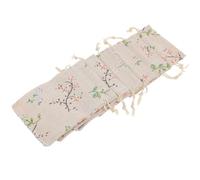 YARNOW 50pcs Linen Drawstring Bags with Beautiful Flower Prints, Reusable Cotton Sachet Bags for Jewelry and Soap Packaging Crafts, for Christmas Gift Wrapping
