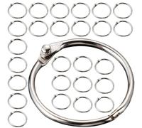 YARNOW 50pcs Metal Loose Leaf Binder Rings Silver Strong Hold Multifunctional Circle Book Binding Rings for Office Workers and Artists