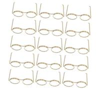 YARNOW 50pcs Mini Doll Glasses Metal Wire Frame Eyewear for DIY Amigurumi Dolls Crafting Easy to Assemble Miniature Wire Rim Glasses for Dollhouse Accessories and Photo Props
